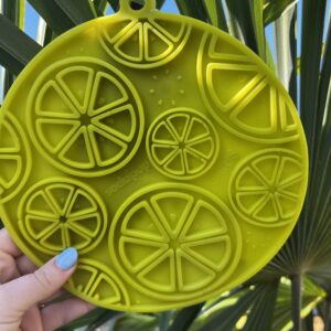Tapis de léchage citron avec ventouse