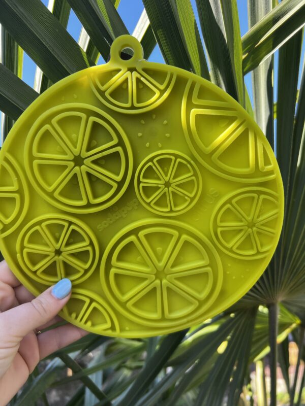 Tapis de léchage citron avec ventouse